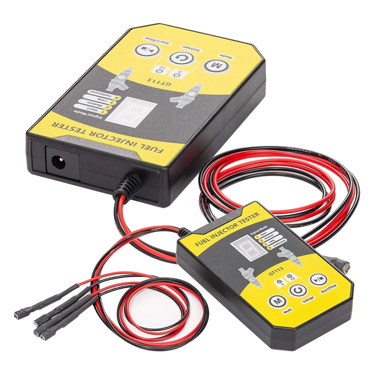 A002 Fuel Injector Tester Cleaner Kit, 8 Pulse Modes Injector Tester 6 Size Cleaning Adapters 12V/5V Output Power Drive