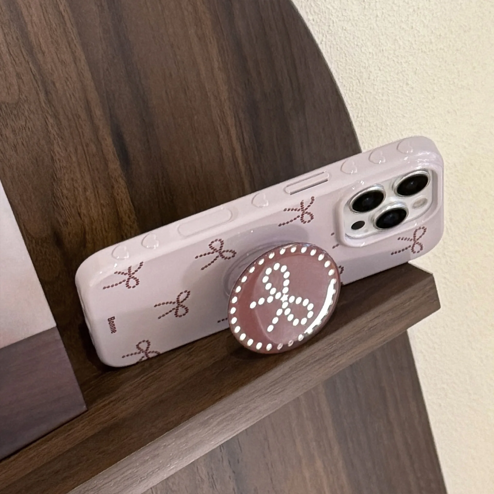 Ins نمط رمادي أرجواني القوس جراب هاتف آيفون 17 16 15 14 12 13 11 Pro ProMax Plus X XR غطاء هاتف مقاوم للصدمات