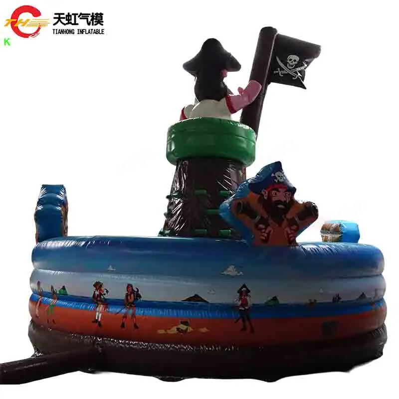 상업용 대형 에어바운스 등반벽 놀이터 해적 테마 에어바운스 클라이밍 챌린지 게임