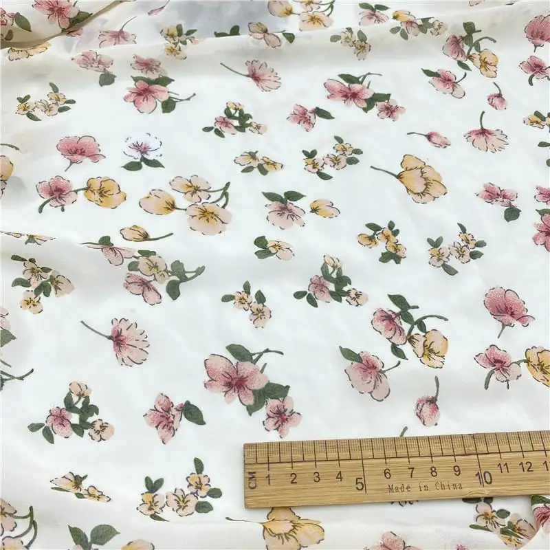 150X50cm  Cotton Chiffon Flower Printing Plain Fabrics By The Yard for Sewing Shirt Dress DIY Patchwork Meterial