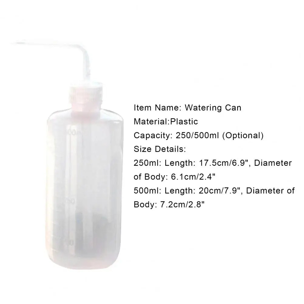 250/500ml Sprinkling Can Curved Spout Plastic Watering Can Squirt Squeeze Spray Bottle for Home Office Watering Bottle