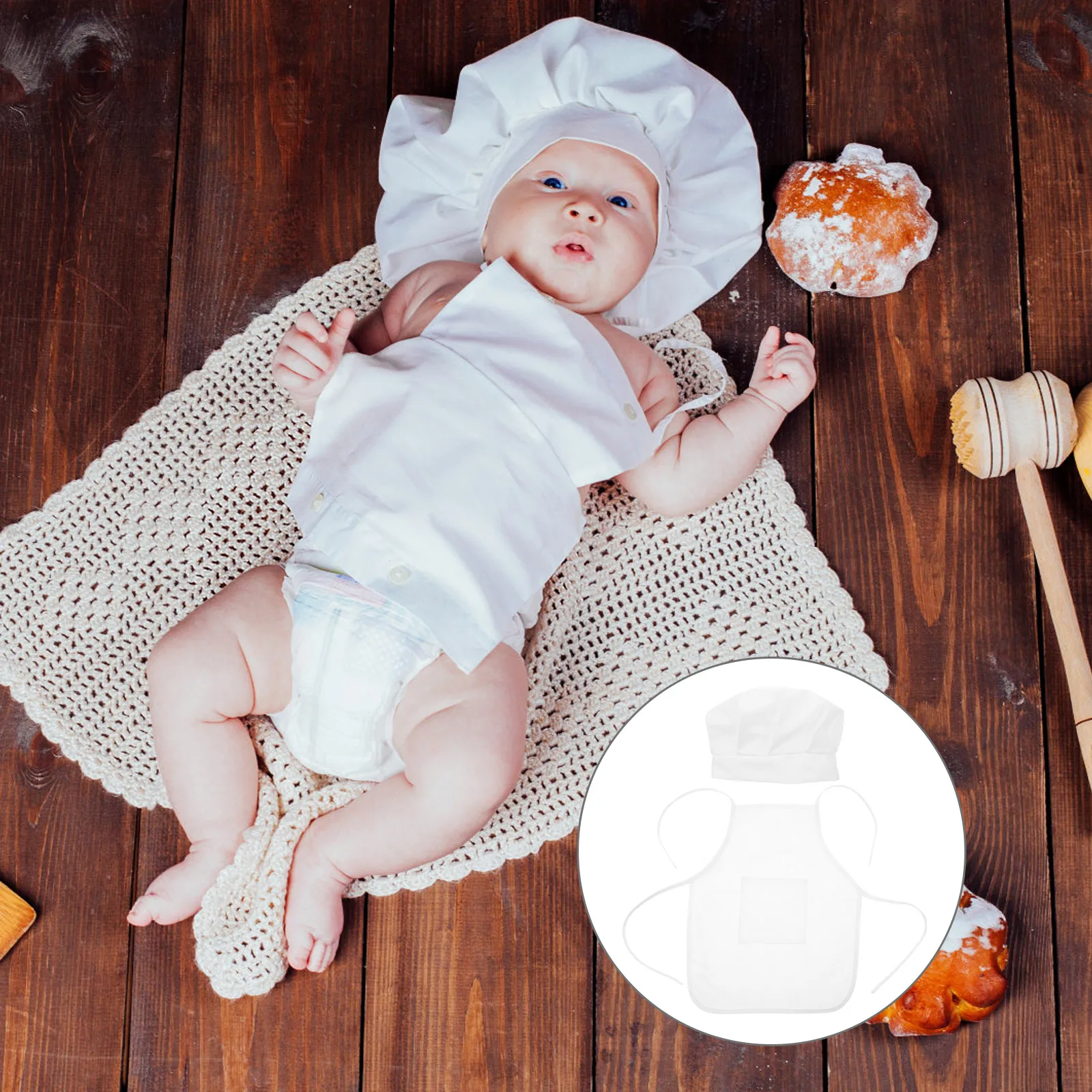

Chef Hat Set Newborn Outfit Boy Photo Props Halloween Girl Photography Hats for