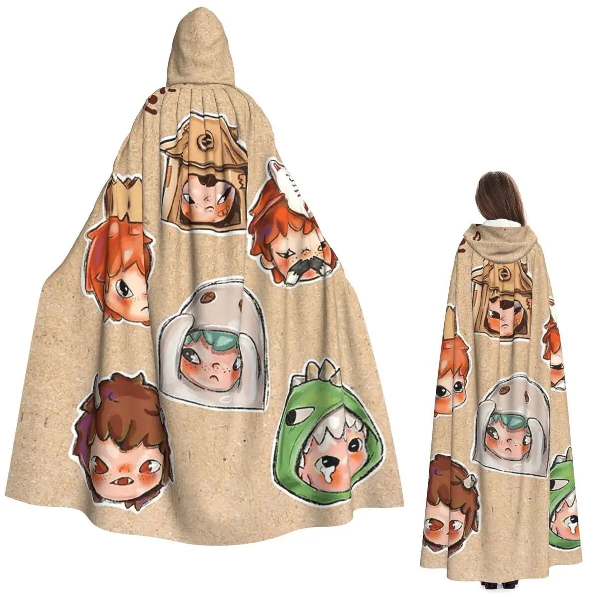 

Hirono Seeing Long Hooded Cloak Witch Medieval Costume Cosplay Cape HalloweenParty Adult Unisex