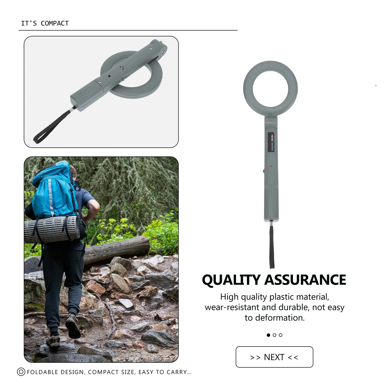 1Pcs Handheld Metal Portable High Sensitivity Security Scanner for Shopping Mall Jewelry Finder