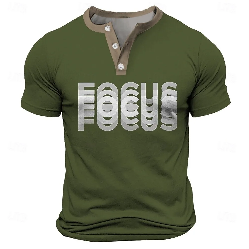 

Men's Funny T Shirt Short Sleeve T shirt 3D Print Henley Shirt Sports Fashion Street Sports Outdoor Casual All Seasons Clothing