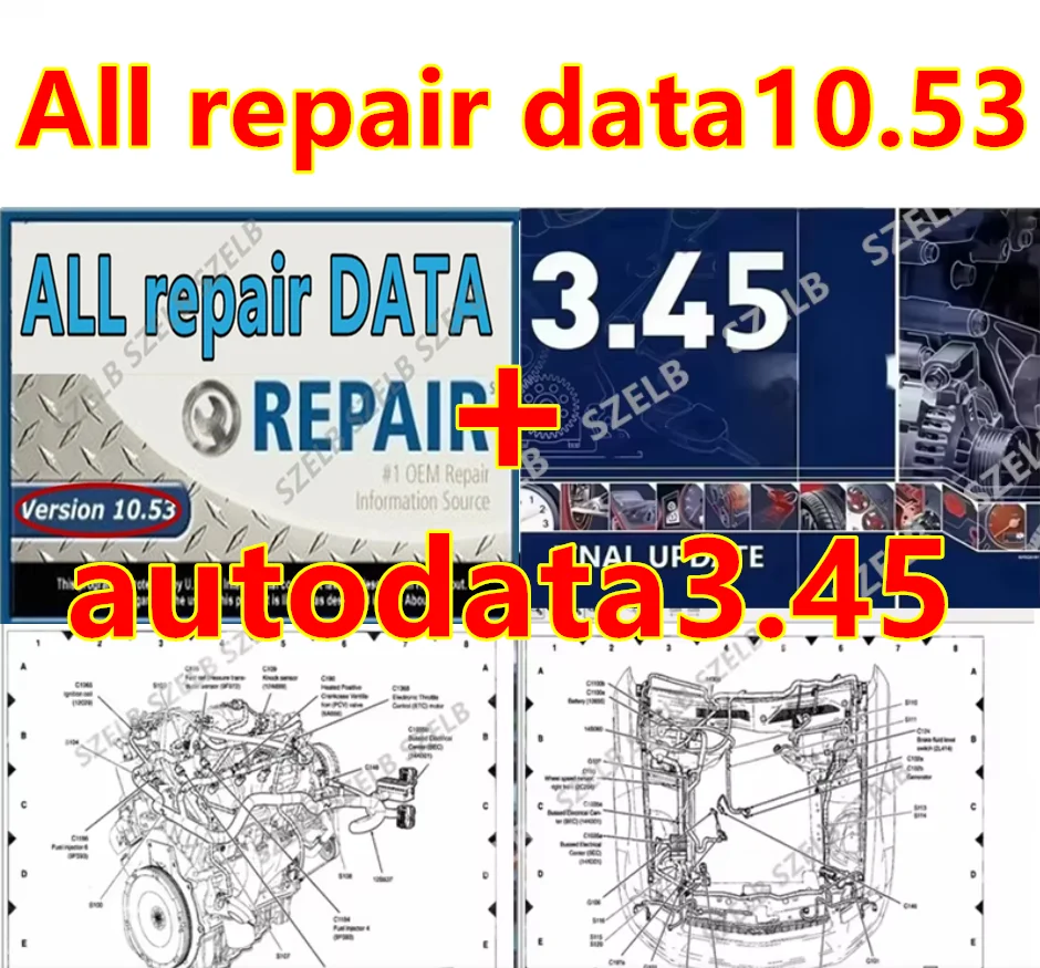 Logiciel de réparation automobile le plus récent Toutes les données de réparation 10.53 + logiciel autodata 3.45 logiciel auto data 3.45 installation illimitée + vidéo