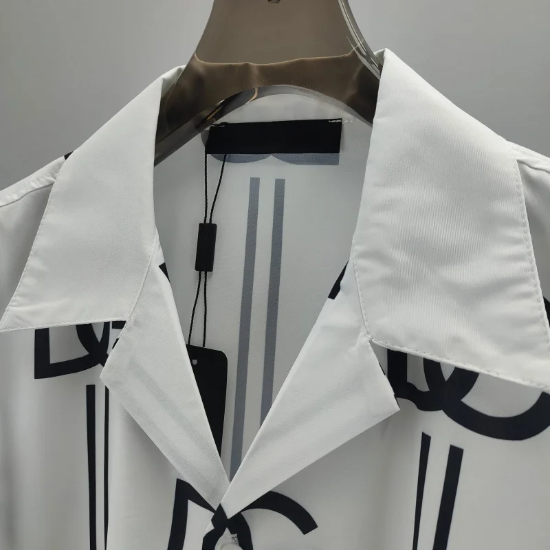 European and American Casual Fashion Summer New Men and Women DGShort Sleeve Shirt with Front and Back Letter Print Affordable C