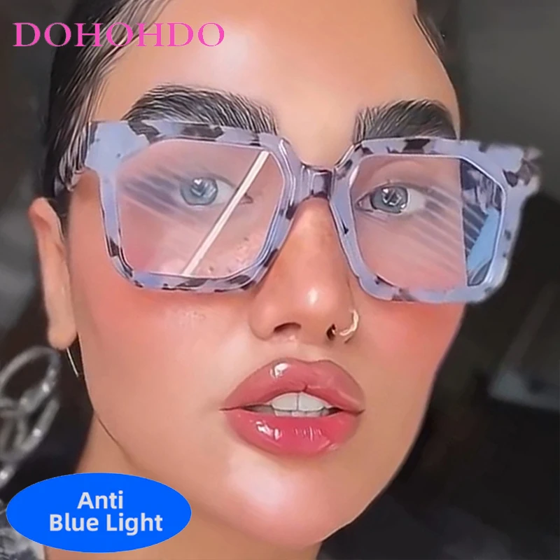

Fashion Personality Luxury Brand Designer Big Frame Square Eyewear Men Women Computer Gaming Anti-Blue Light Glasses Lentes Очки