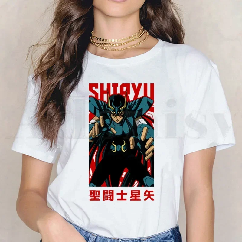 Saint Seiya Knights Of The Zodiac Burn Cosmos Short Sleeve Female Tops Tees Harajuku VintageT Shirts Women\'s T-shirt