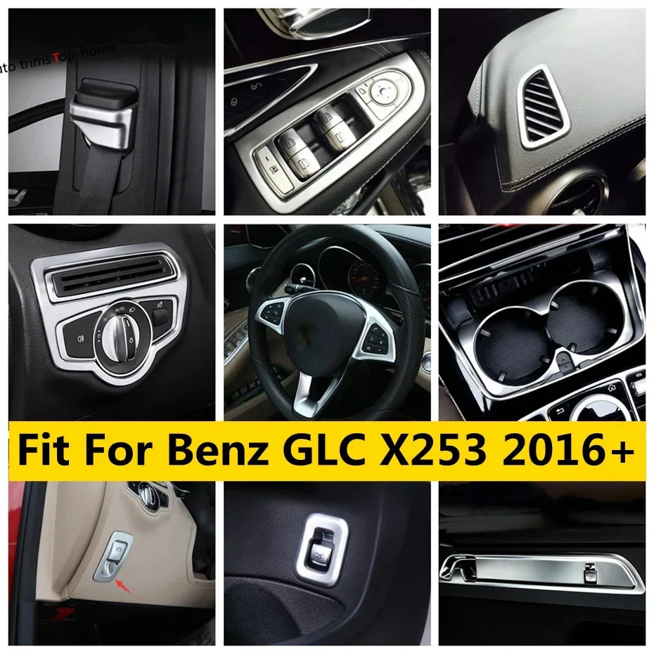 

Window Lift Button / Water Cup Holder / Steering Wheel / Head Light Lamp Cover Trim Fit For Mercedes-Benz GLC X253 2016 - 2021