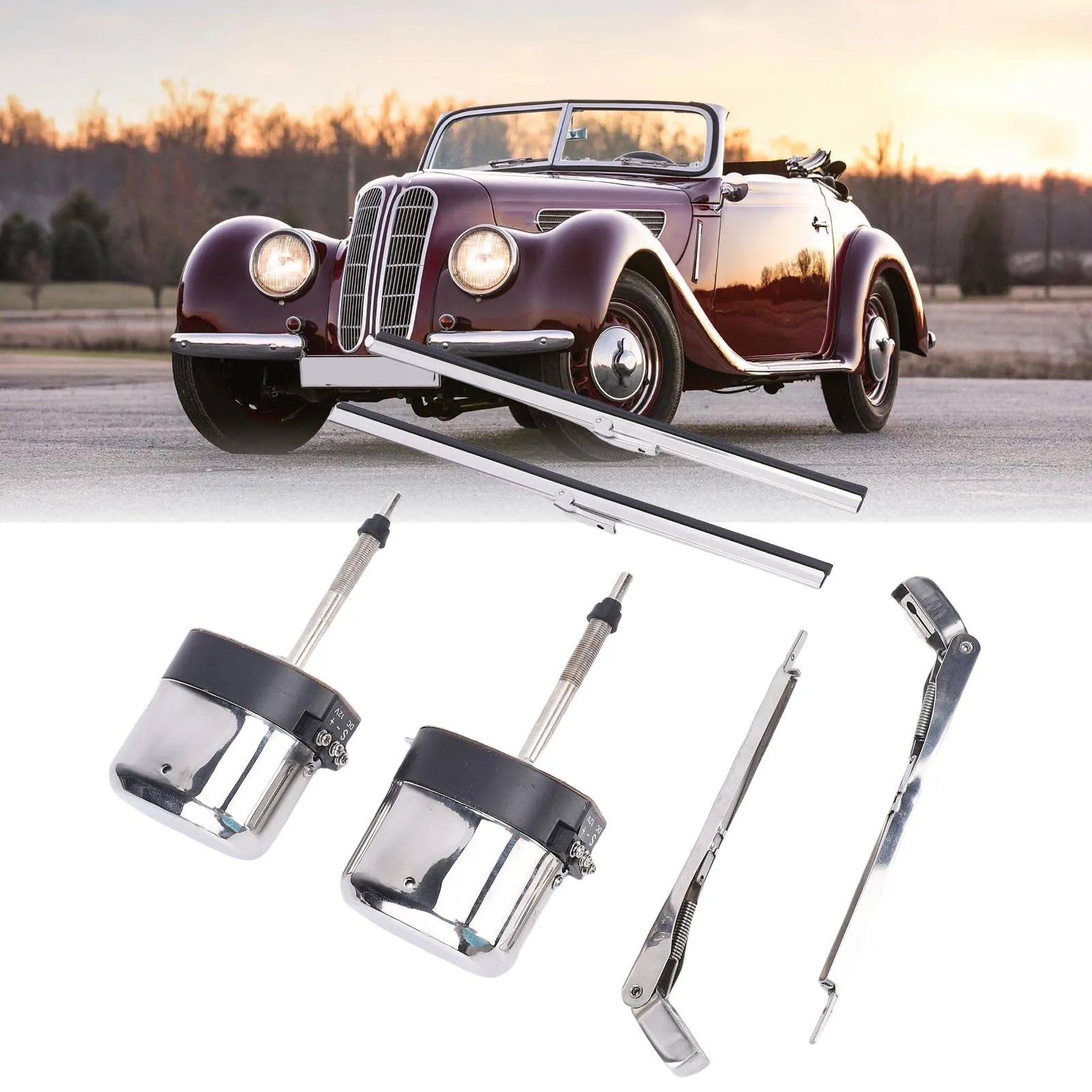 Car Windscreen Wiper Motor Windscreen Wiper Motor S6558 Stainless Steel Front Wiper Motor for Vintage  Cars Boats ATV