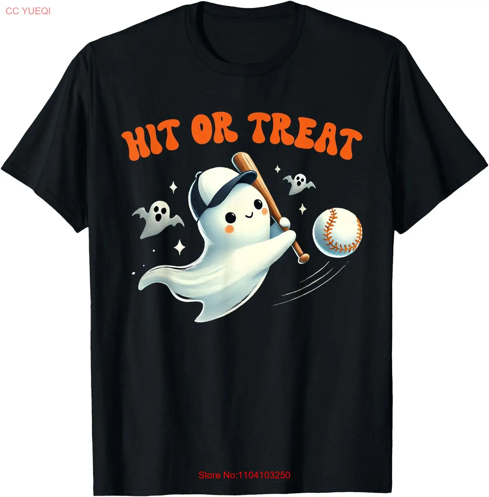 Hit or Treat Ghost Halloween Baseball Player Men Boys Kids T Shirt Men