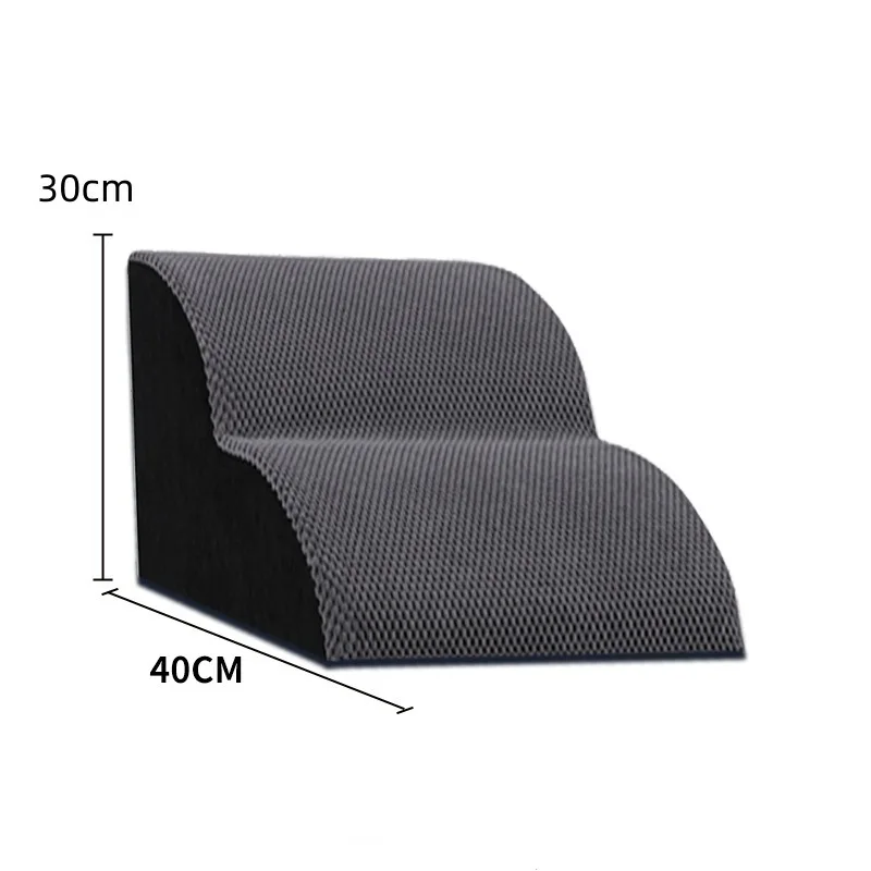 Curved Dog Stairs Ramp High Bed Climbing Non-Slip Balanced Pet Step Indoor Deep Grey-Small Dogs Cats Removable Washable Pet