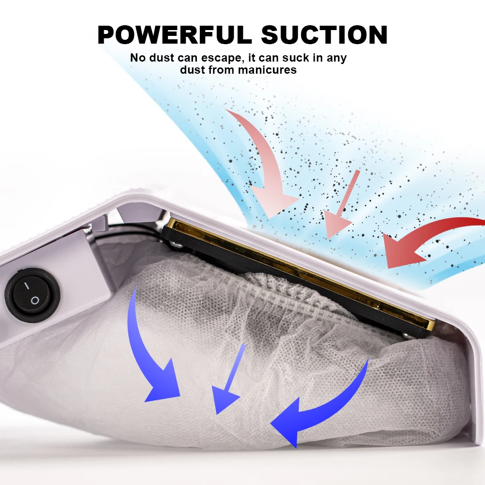 Nagelstaubsammler, kompakter Vakuumventilator, Staubsammler mit wiederverwendbarem Filter, leistungsstarke Staubsaugmaschine, Maniküre für die Maniküre