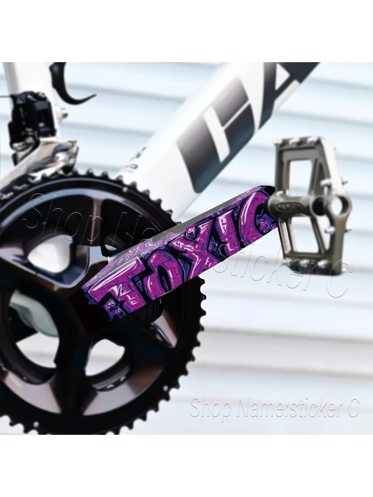 AliExpress NONE 2Pcs Purple Toxic Graffiti Crank Arm Sticker Set, Waterproof Vinyl Decal for MTB & Road Bike