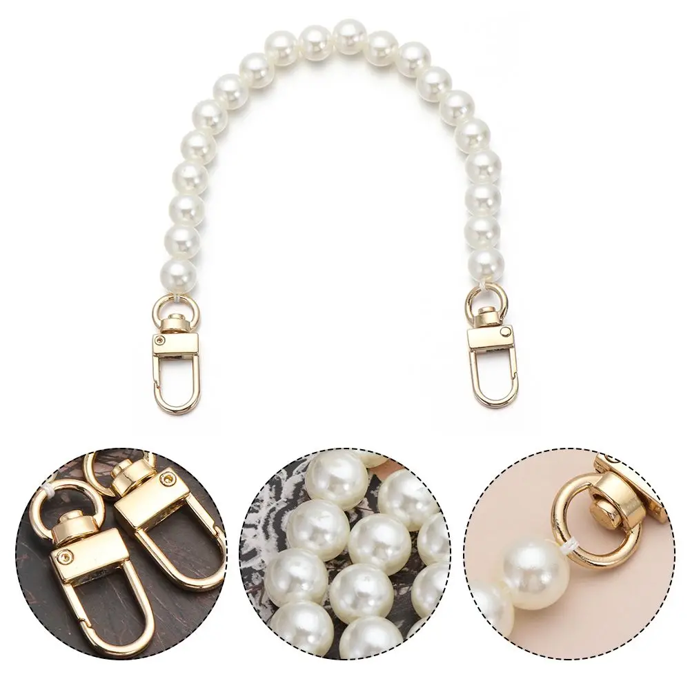 1PC Multi size Pearl Strap Bags Handbag Handles DIY purse Replacement Long Beaded Chain Shoulder Straps Pearl Belt Accessories