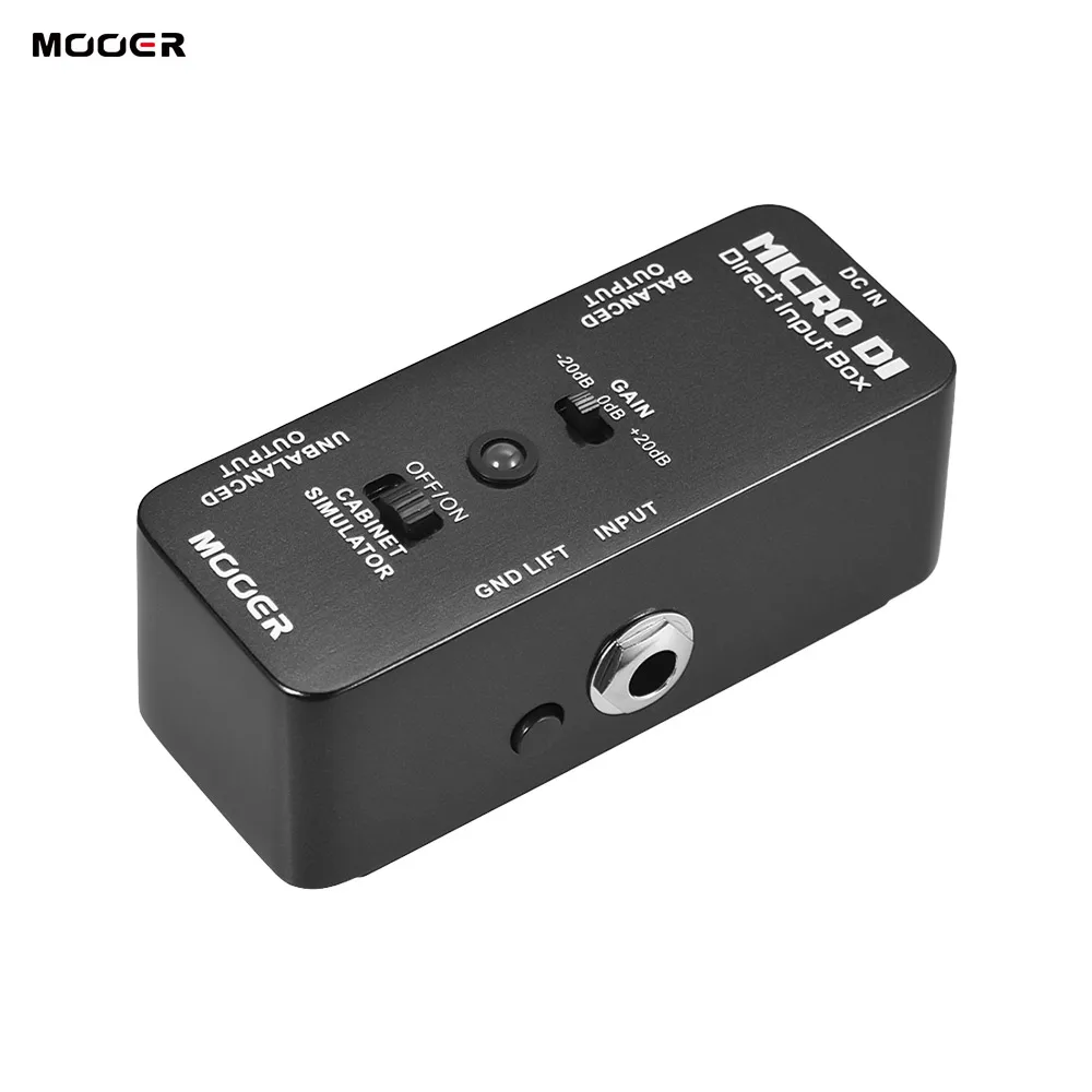 MOOER ตัวจำลองตู้ Micro Di กล่องอินพุตโดยตรงแป้นเหยียบทำจากโลหะทั้งตัวกีตาร์อุปกรณ์