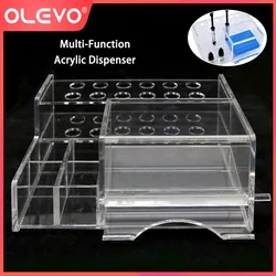 Dental Composite Organizer Acrylic Dispenser for Resin Adhesive Syringes Micro Applicator Brush Dentistry Tools Placement Box