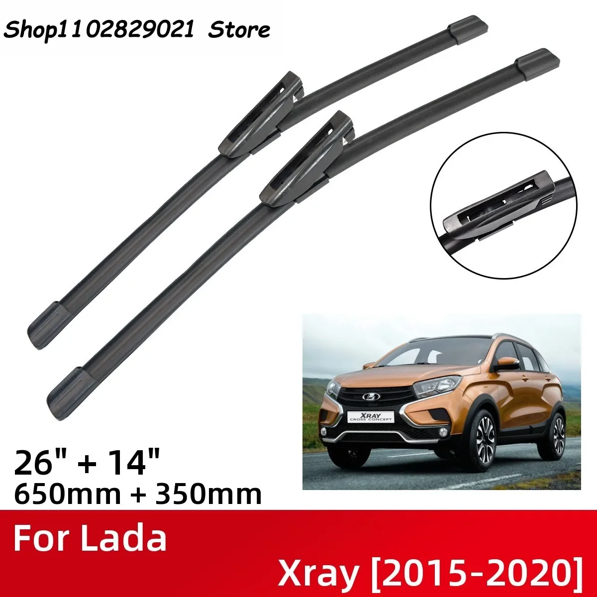 

Front Wiper Blades For Lada Xray 2015-2020 Windshield Windscreen Window 26"+14" 2015 2016 2017 2018 2019 2020