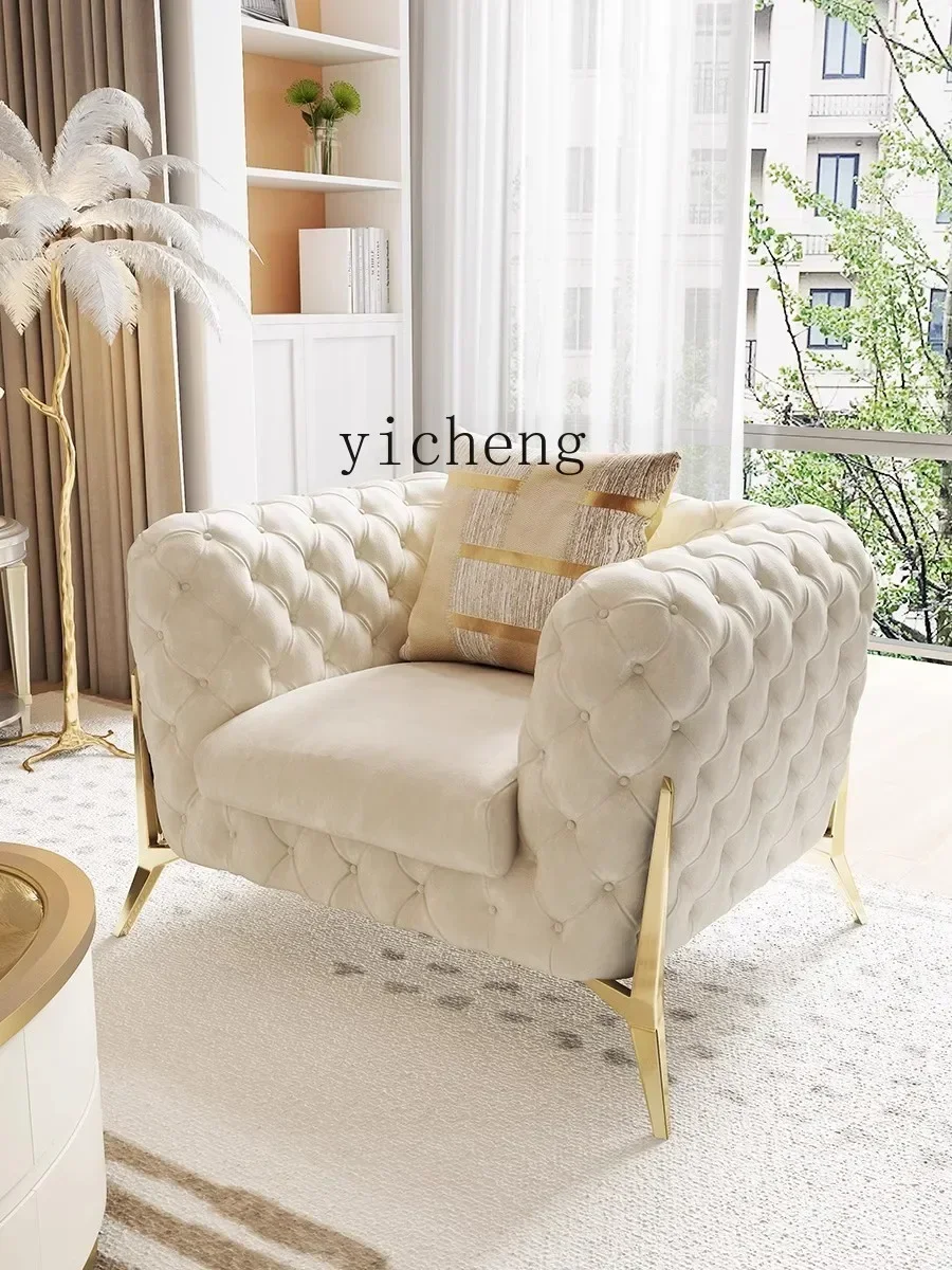 Leather Sofa Luxury American Living Room Combination  Four-Seater Sofa