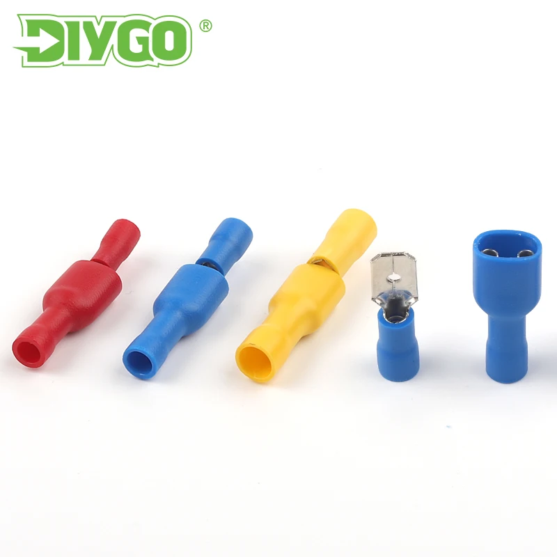 

50PCS PVC Male Female Spade Insulated Crimp Wire Terminal FDFD MDD 6.3mm Electrical Wiring Connector