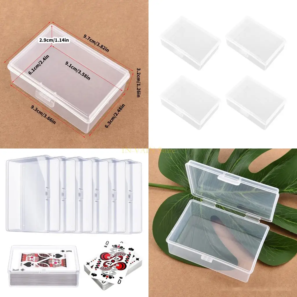 

M5TC 4Pcs Clear Plastic Playing Deck Card Cases for Banks, Business, Game Enduring