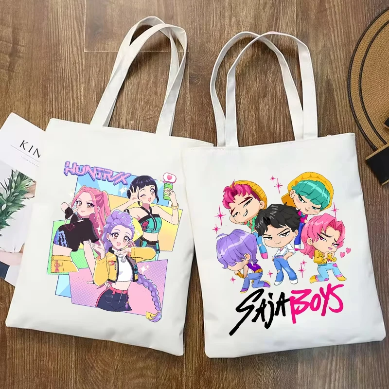 

KPop Demon Hunters женская сумка на плечо модные холщовые сумки милые сумки-тоут Rumi Mira Zoey сумки для покупок подарок на день рождения