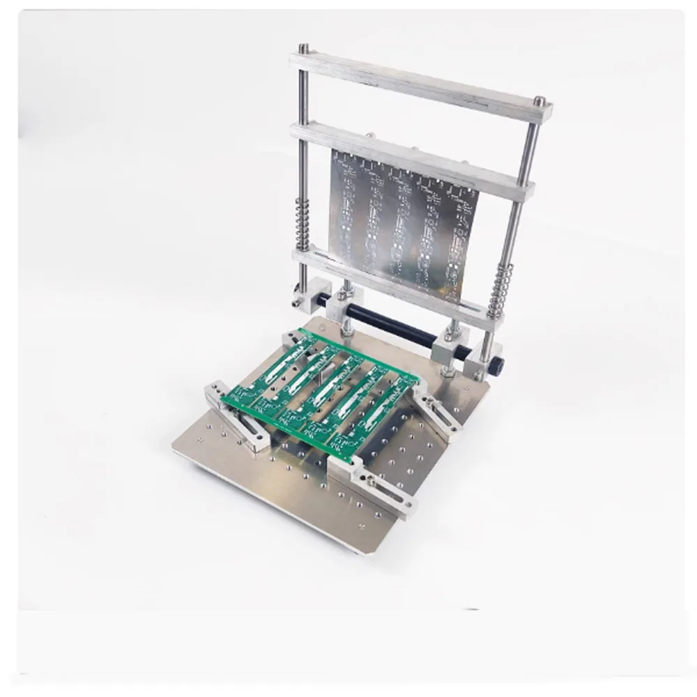 PCB Steel Mesh Solder Paste Printing Platform Steel Sheet SMT Solder Paste Printing Manual Mini Machine Manual Wire Printing