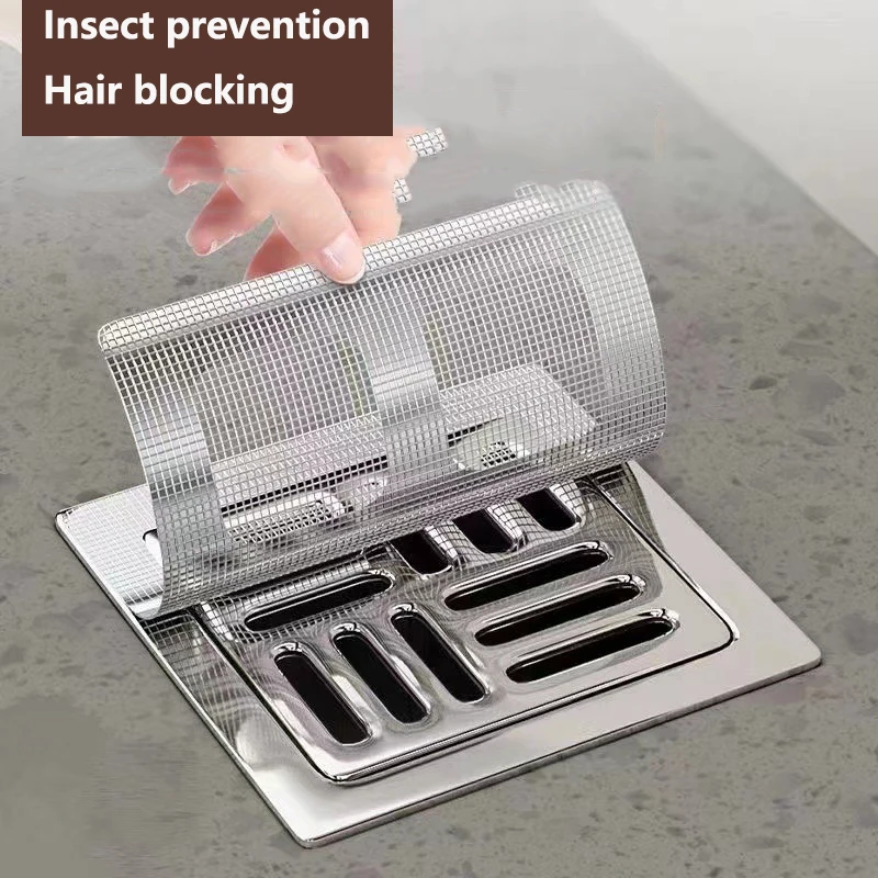 Bathroom Hair Barrier Net, Bathroom Drain Filter, Kitchen Anti-Clogging and Anti-Cockroach Floor Drain Stickers