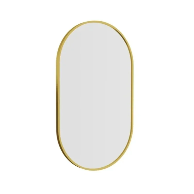 Rosahqnda 75 cm runder Spiegel, bruchsicherer Wandspiegel mit Aluminiumrahmen, Wandspiegel, gebogener Spiegel, Aluminiumrahmen, 91 x 61 cm, Spiegel aus gehärtetem Glas, ovaler Wandspiegel 75 x 50 cm,