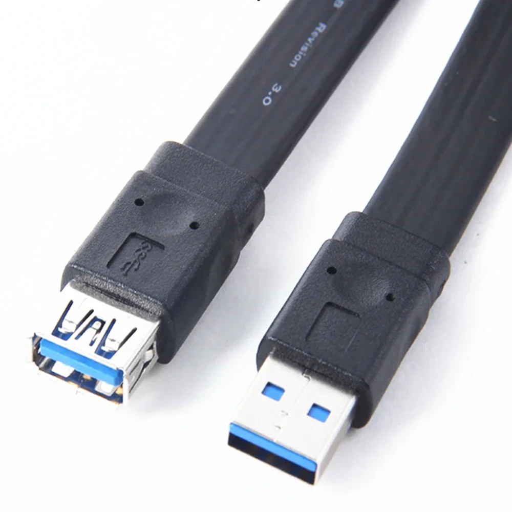 USB 3.0 ขยายข้อมูลสายเมาส์คีย์บอร์ดกล้องสายเชื่อมต่อชายหญิงสายแบน 0.6M 1M 1.5M