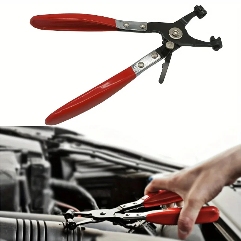 

1pcsCar Tube Clamp Long Automotive Hose Clamp Pliers Straight Throat Tube Bundle Clamp Removal Tool Straight Smooth Handle Plier