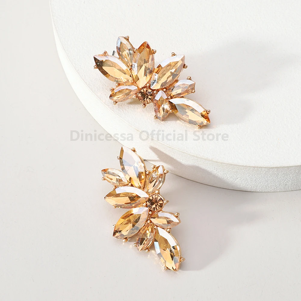 Elegant Glass Wing Stud Earrings for Women Trendy Luxury Fairy Design Charming Jewelry Ear Accessories for Holiday Prom Party view 3