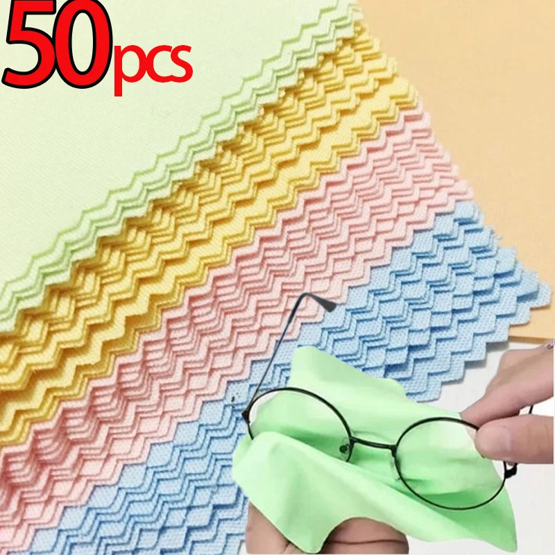 50pcs Chamois Glasses Cleaner Microfiber Cleaning Cloth High Quality for Glasses Len Phone Screen Cleaning Wipes for Wholesale