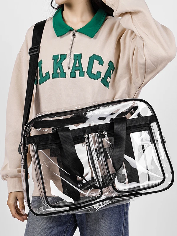 

Large Capaci PVC Transparent Travel Bag Waterproof Swimming Fitn Bag Faionable Single oulder Slant Bag Lage Stora...