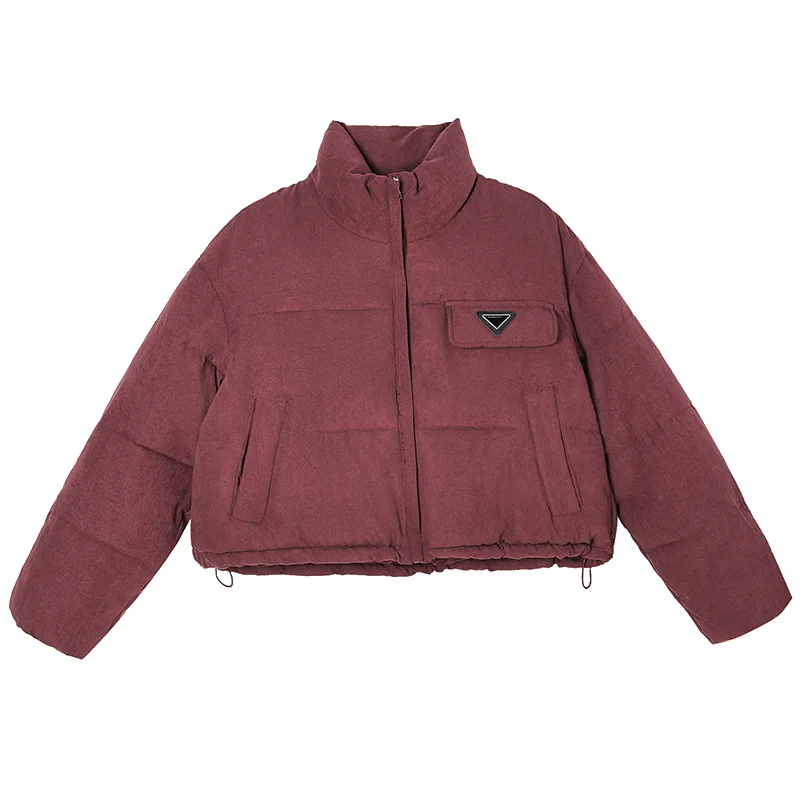 Short Women Parkas Coats Solid Oversize Jacket Corduroy Zipper Drawstring Hem Loose Fit Thick Office Lady Casual Winter 2025