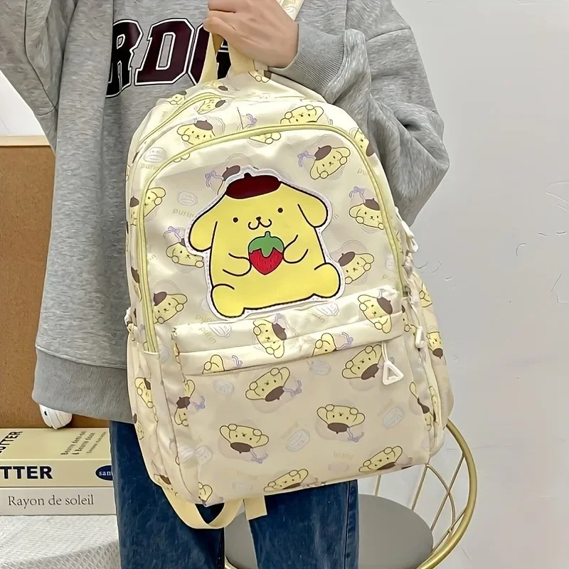 Hello Kitty Sanrio Large Capacity Student Backpack, Kuromi Melody Cinnamoroll Cartoon Anime Nylon Schoolbag, Cute Knapsack