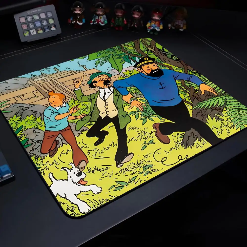 The Adventures Of Tintines Mouse Pad Gaming Laptops Keyboard Mat Deskmat Pc Accessories Desk Protector Mousepad Gamer Mats Anime