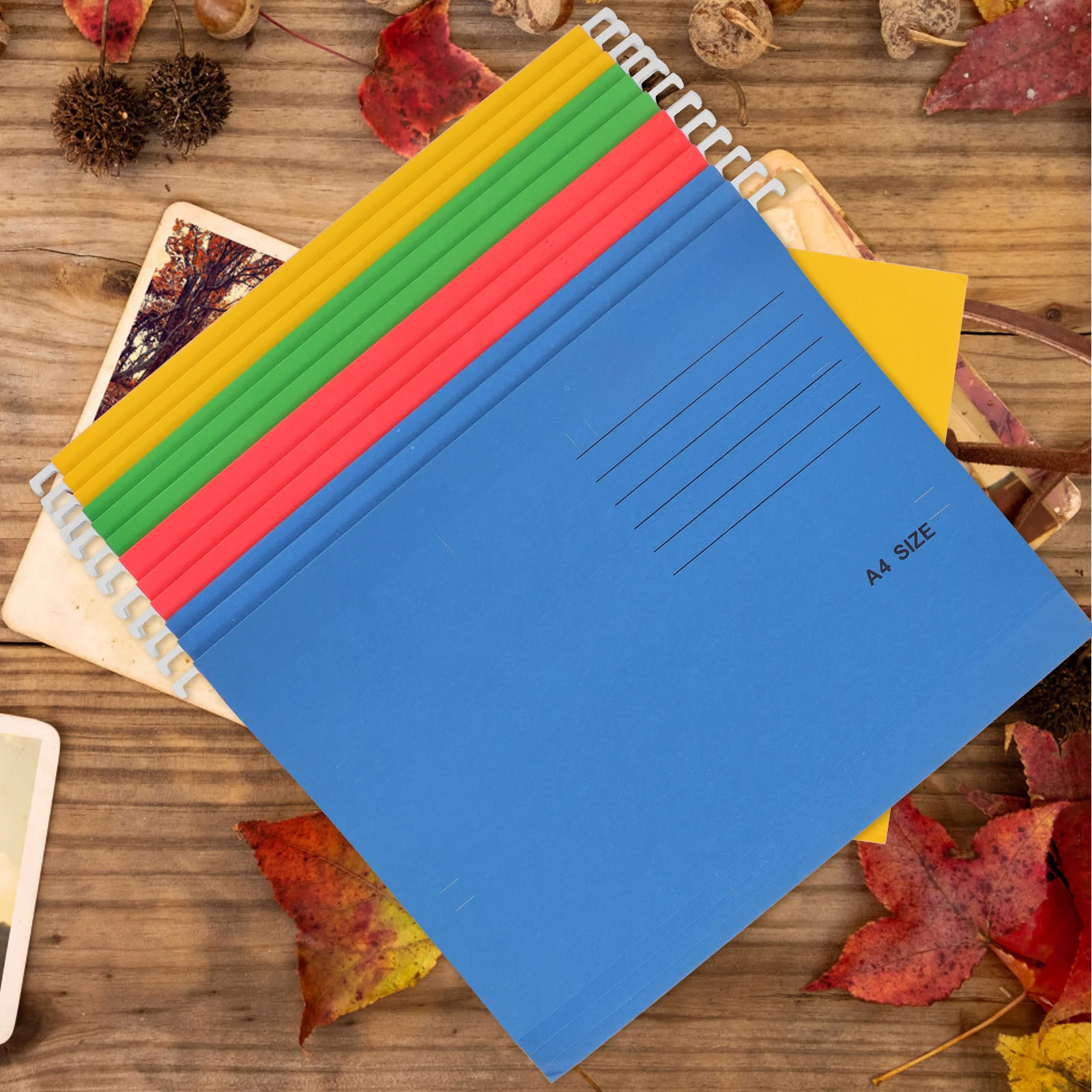 

12pcs Paper Metal Hook Hanging Folder Set A4 File Organizers Receipts Bills Portable Office Supplies Filing Folders Storage