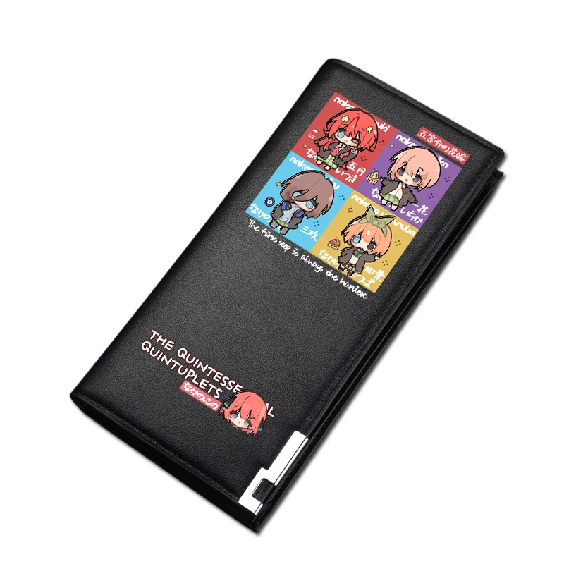 The Quintessential Quintuplets Cosplay Unisex Long Purse Nakano Miku Pu Leather Short Wallet Cartoon ID Card Holder Change bags
