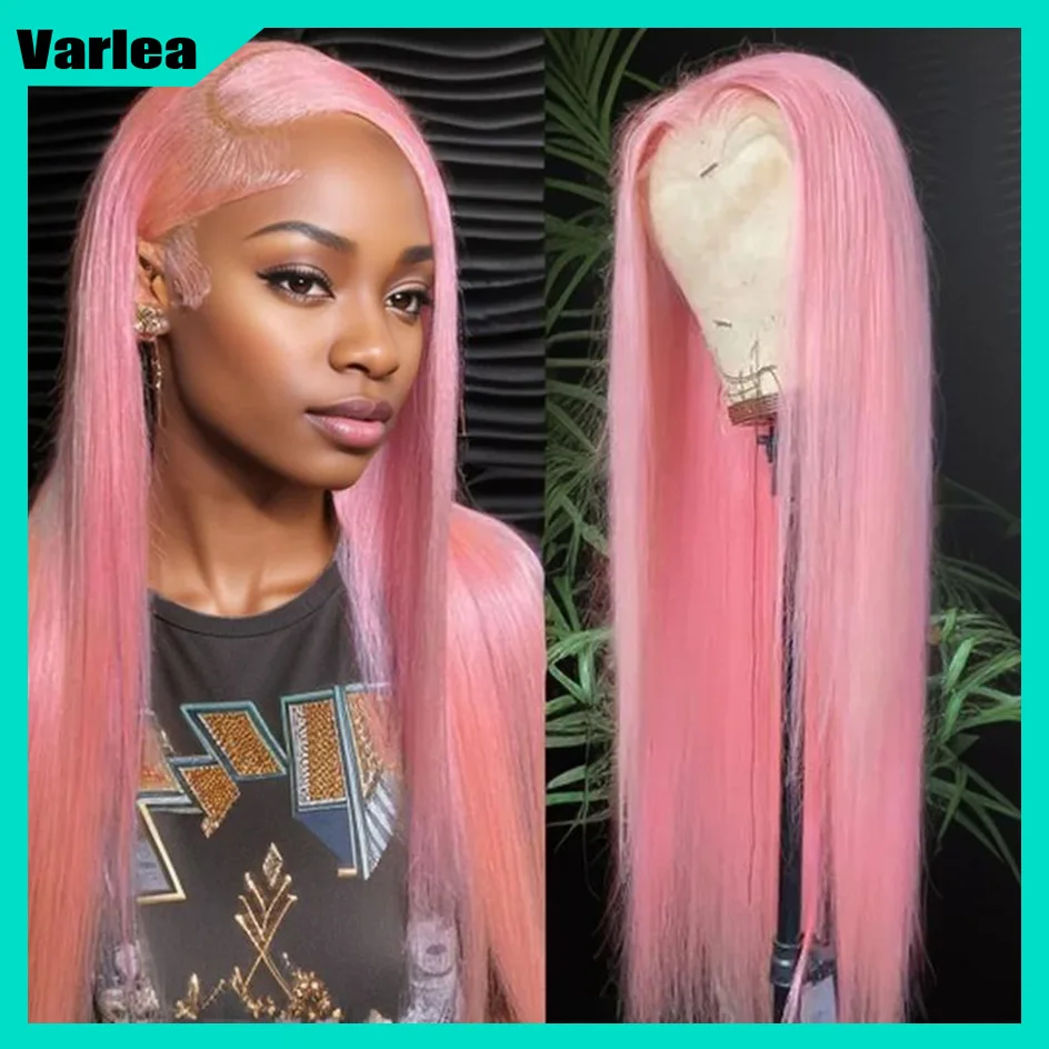 Varlea 200% Density Wigs Human Hair 13x6 13x4 Hd Lace Frontal Straight Lace Front Wigs Human Hair Colored Pink Human Hair Wig