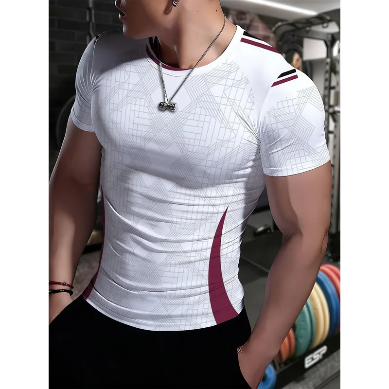 Men's fitness short sleevesTHigh-elasticity tight-fitting shapewear shirt breathable sports running slim-fit sports top