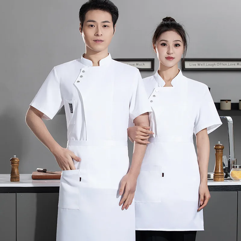 Uniforme de trabajo de Chef de verano para hombres, manga corta, Catering, Hotel, cocina, restaurante, ropa de Chef para mujeres