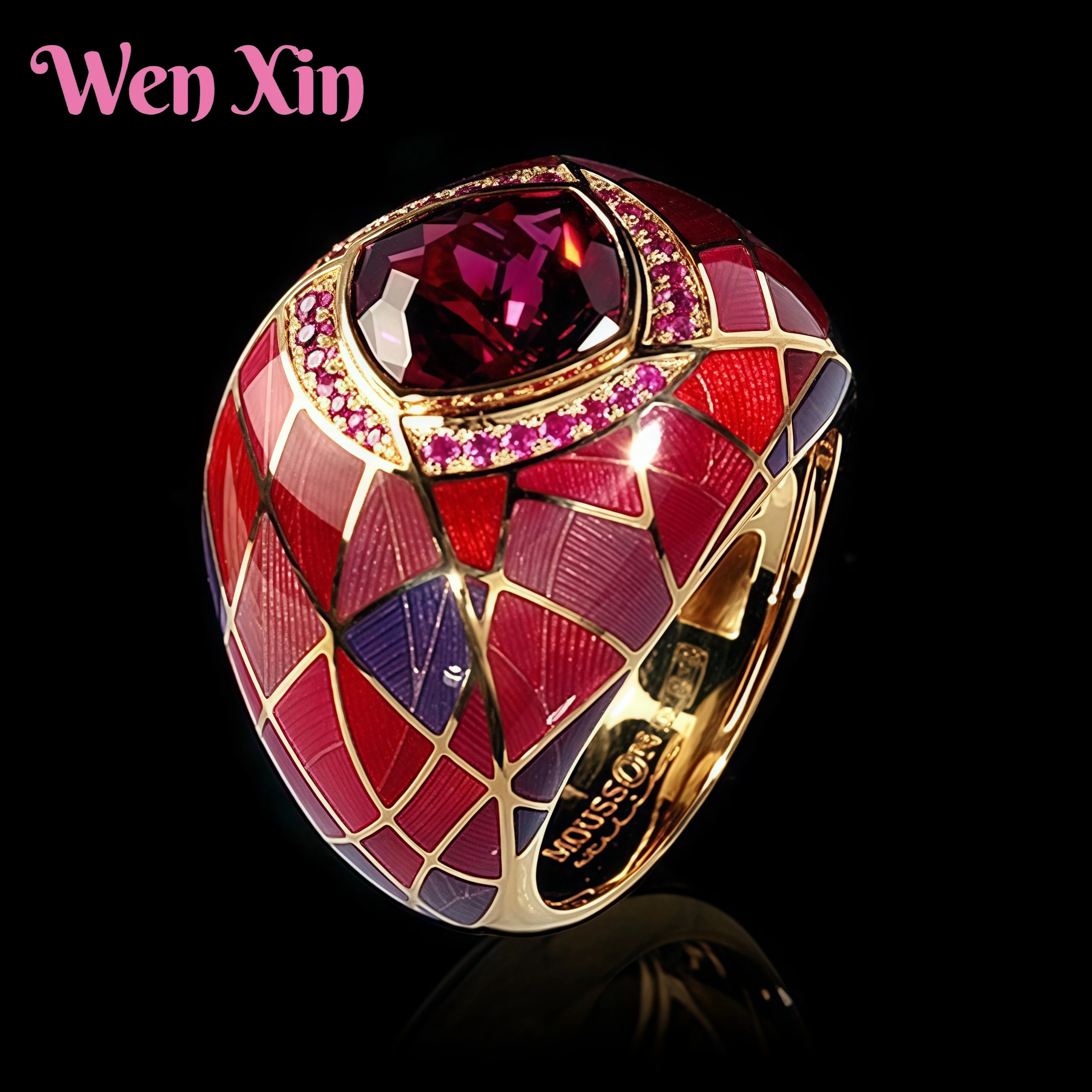 

WENXIN New Grade Quality Sapphire Ruby Gemstone Set Zircon Diamond Ring Fashion Jewelry Accessories Women Fine Jewelry