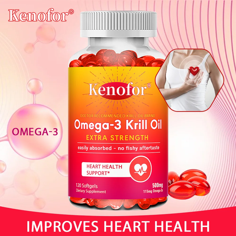 

Antarctic Krill Oil Capsules, Omega-3 EPA, DHA, with Astaxanthin for Joint, Brain, Immune and Cardiac Support Diet