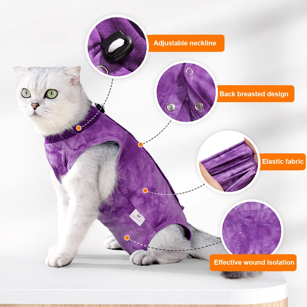 Cat Surgery Recovery Suit For Abdominal Wounds Skin Diseases Anti Licking Cat Spay Neutering Recovery Suit For Cats Dogs