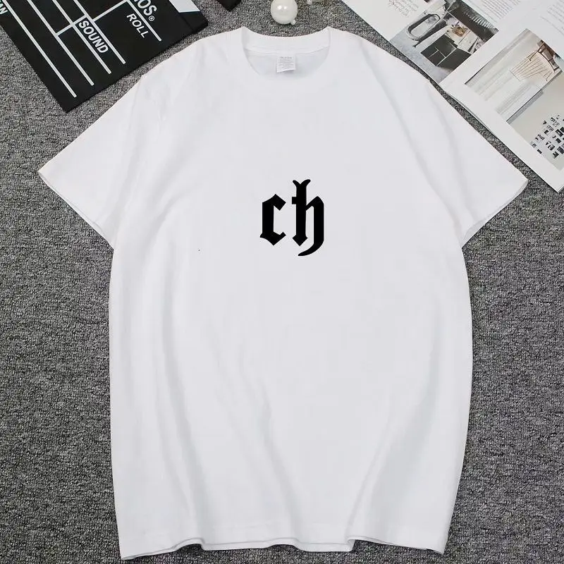 

Cotton minimalist letter printed short sleeved T-shirt for men and women ins summer loose casual couple top pattern clothing