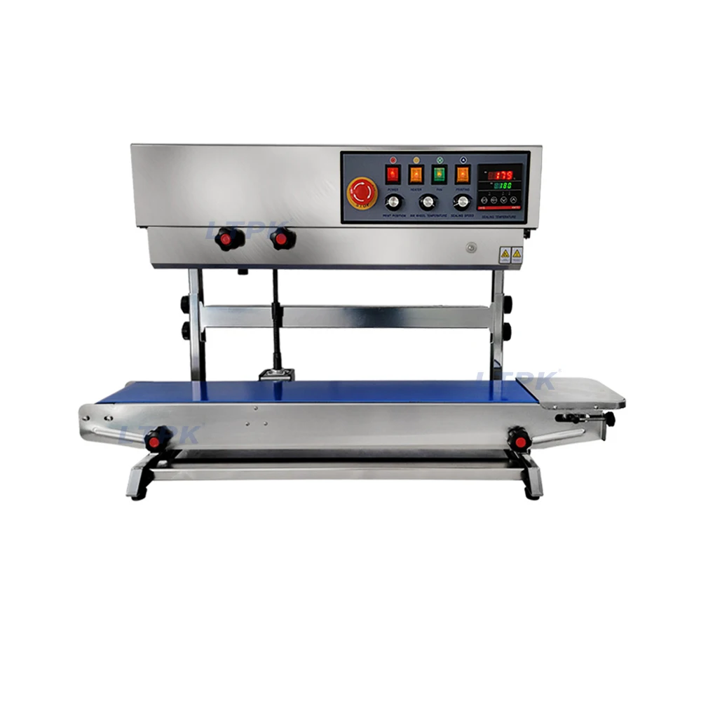 FRD-1000LW Continuous Band Sealer Plastic Kraft Coffee Bags Sealing Machine with Ink Date Printer