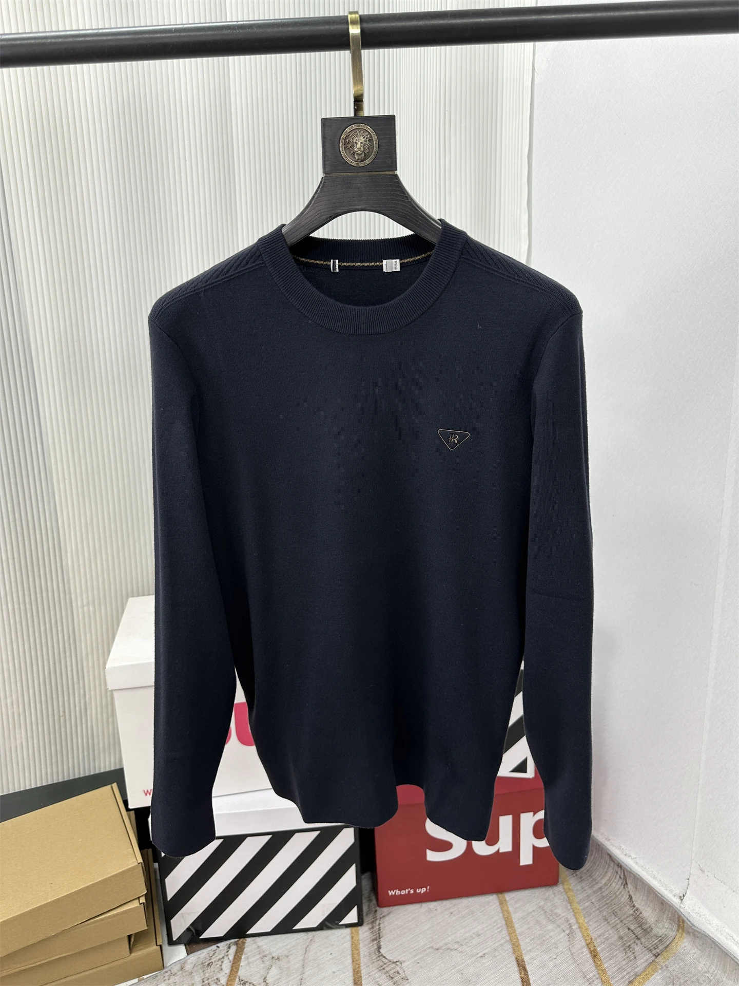 

Casual Wool Blend Sweatirt Men's round Ne Knitted Sweater Soft Comfortable Warm Long Sve Polyester Nylon Wool Blend