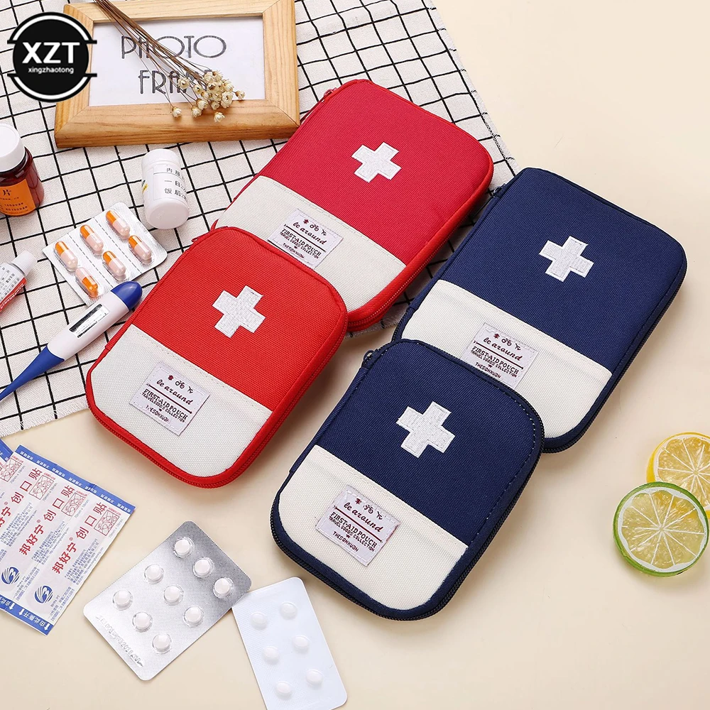 

1Pcs Mini Portable Medicine Bag First Aid Kit Medical Emergency Kits Organizer Outdoor Household Medicine Pill Storage Bag